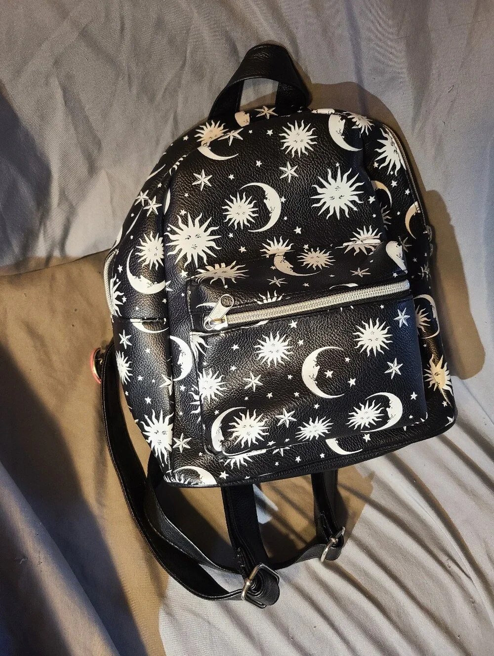Celestial Print Mini Backpack  SUN AND MOON